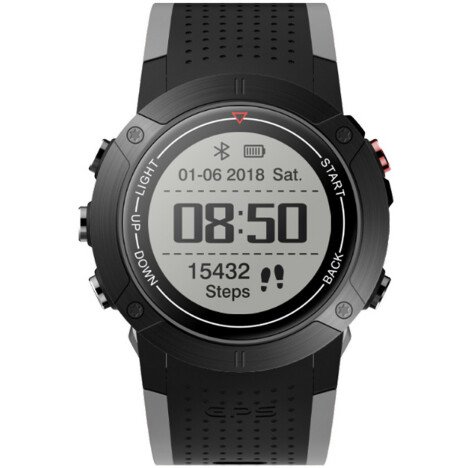 Smartwatch iUni DM18, Standby time 30 zile, GPS, BT, OLED, Rezistent la apa, Gray